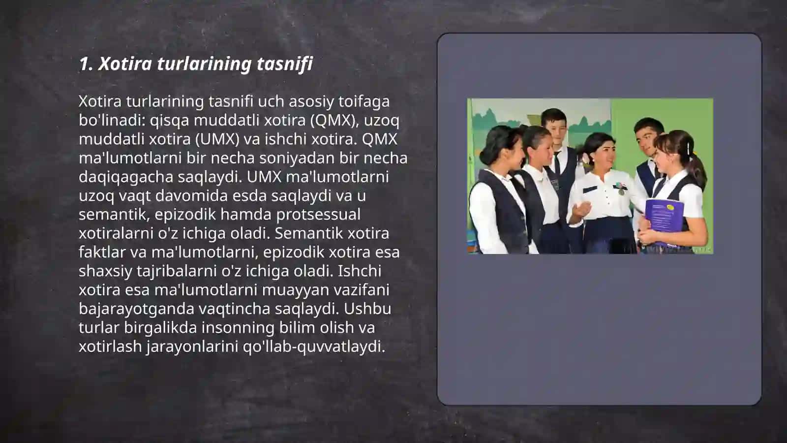 Xotira turlari va uning jarayonlari 3