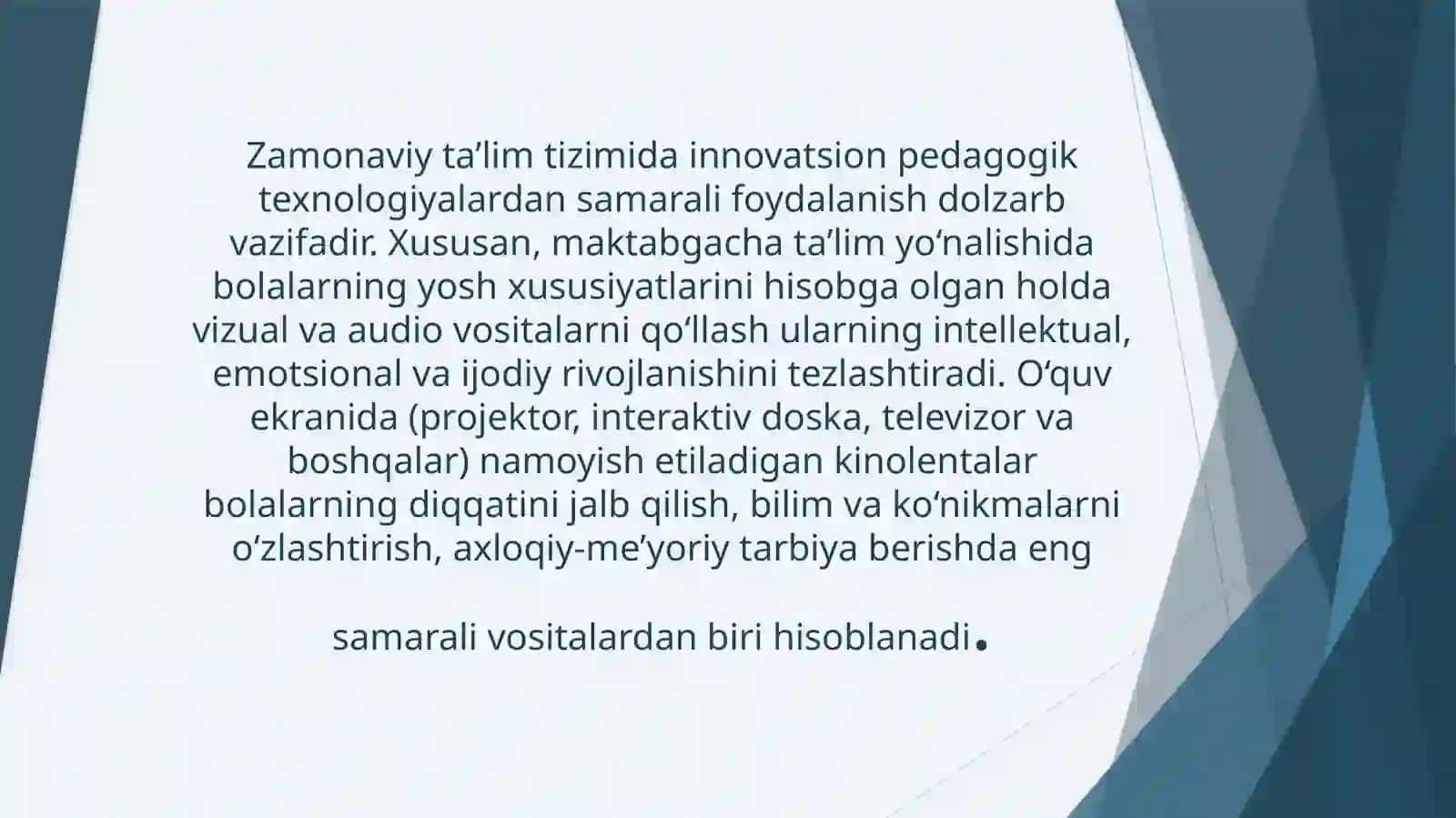 Kinolentalar yordamida mashg‘ulotlar tashkil etish 3