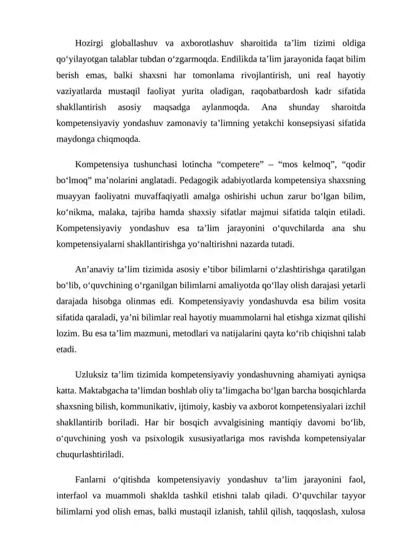 FANLARNI O‘QITISHNING ZAMONAVIY KONSEPSIYALARI VA YONDASHUVLARI 3