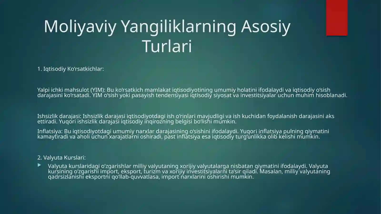 Moliyaviy yangiliklar va ularning ahamiyati PPT | Moliya va iqtisod fanidan prezentatsiya 3