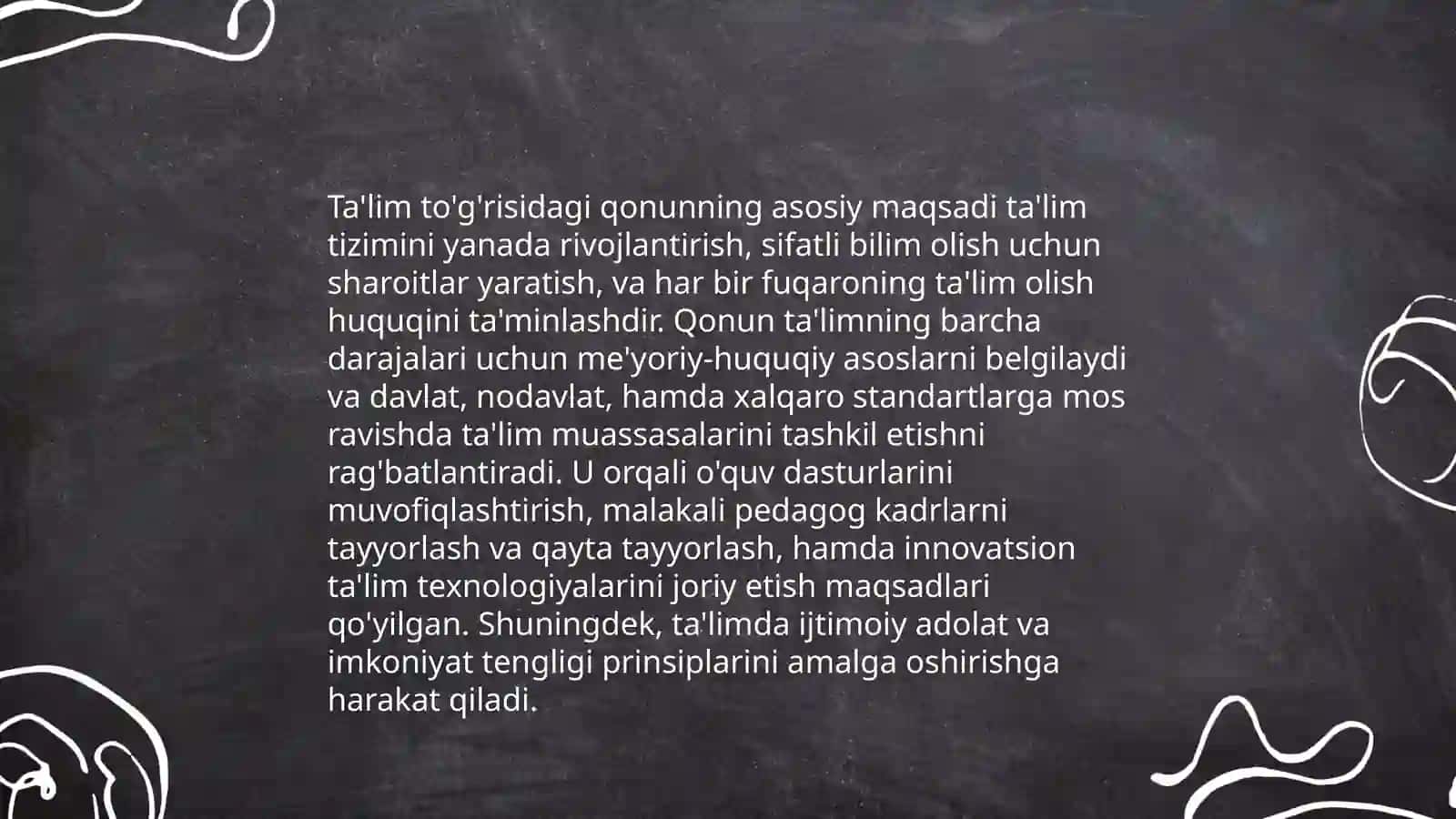O‘zbekiston Respublikasining“Ta’lim to‘g‘risida”gi qonuni va uning mohiyati 3