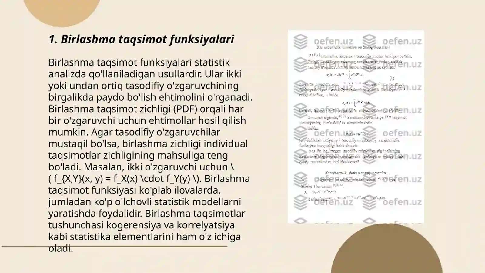 Birlashma taqsimot funksiyalari 3