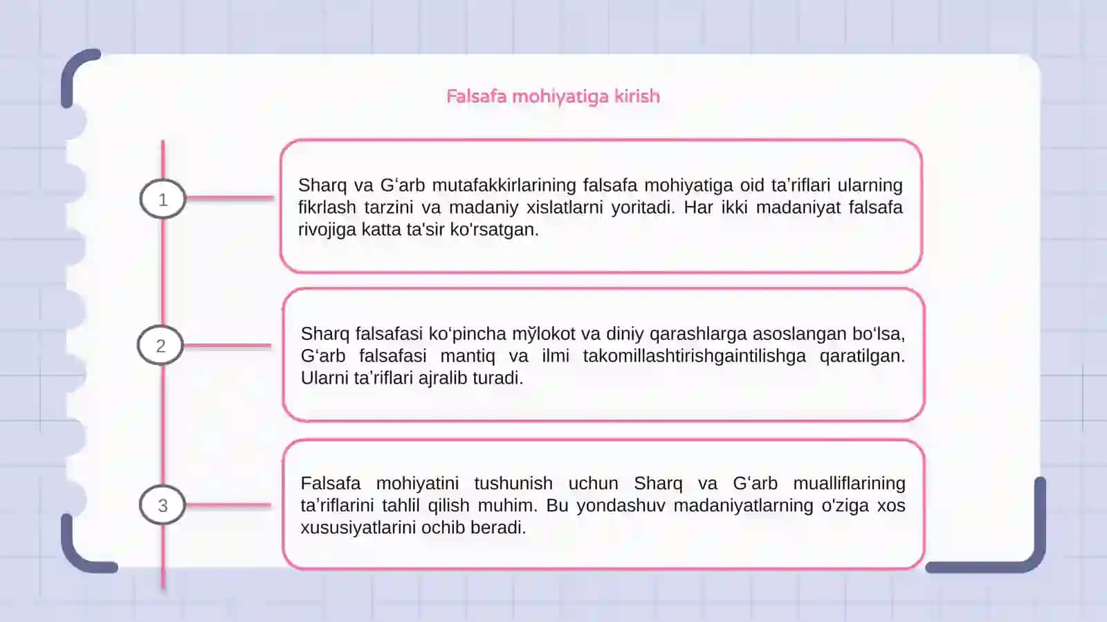 Falsafa mohiyatiga oid Sharq va Gʻarb mutafakkirlarini taʼriflarini tasniflash 3