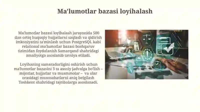 Huquqiy faoliyatda avtomatlashtirilgan va boshqaruv tizimlari 3