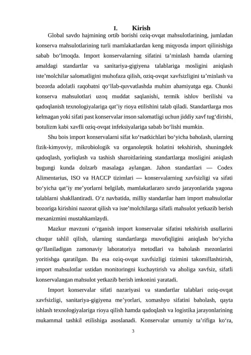 Import konservalar sifatini tekshirish va standartlarga mosligini aniqlash 3
