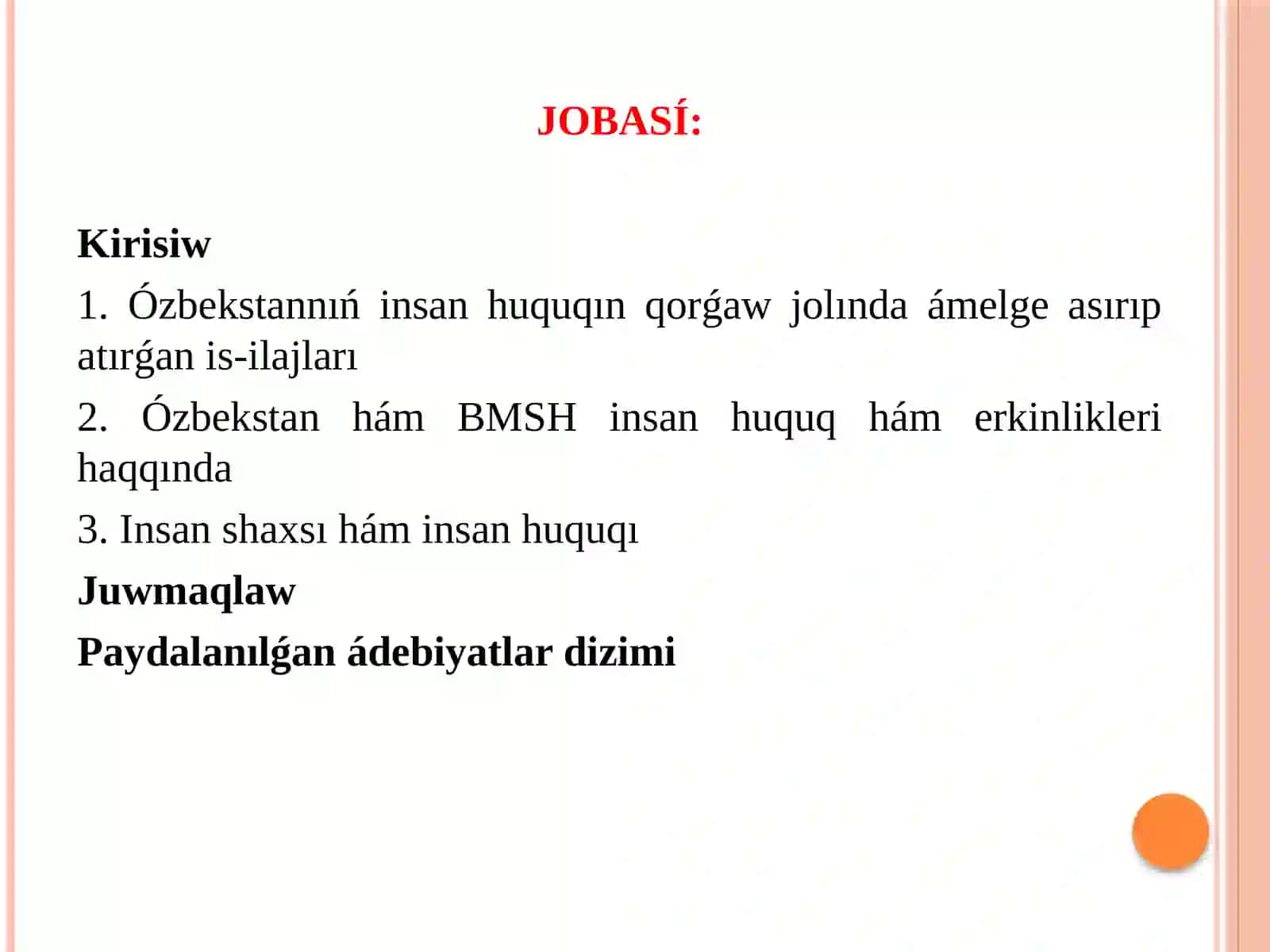 Ózbekstanda insan huquqları hám erkinlikleri kepilliginiń jaratılıwı 3