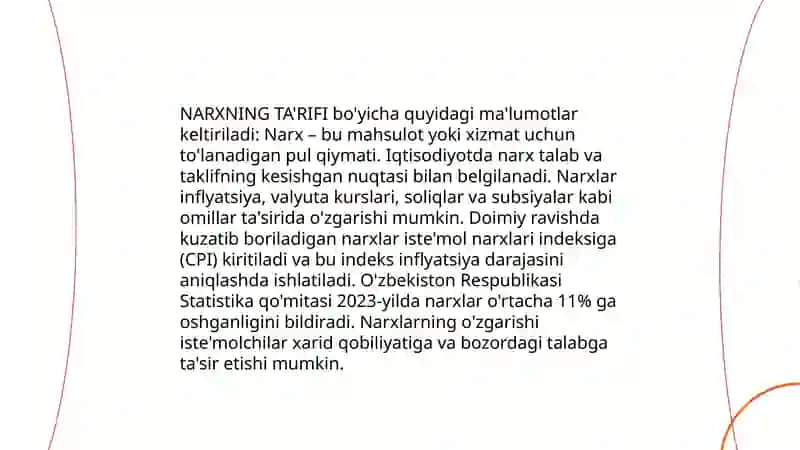 NARXNING MOHIYATI VA SHAKLLANISH XUSUSIYATLARI 3