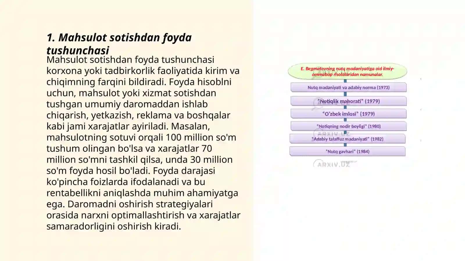 Mahsulot sotishdan foydaning marjinal tahlil metodikasi 3