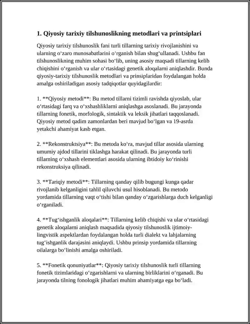 Qiyosiy tarixiy tilshunoslikning metodlari va printsiplari 3