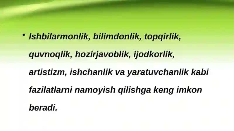 Ishbilarmonlik o`yinlari texnologiyasi 3