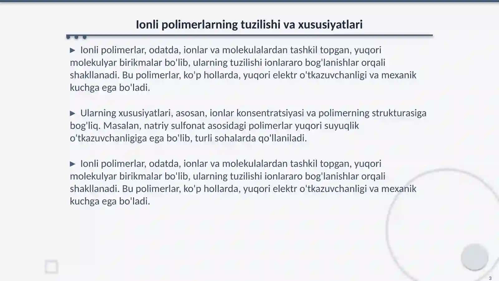 Iоnli pоlimеrlаnish rеаksiyalаri 3