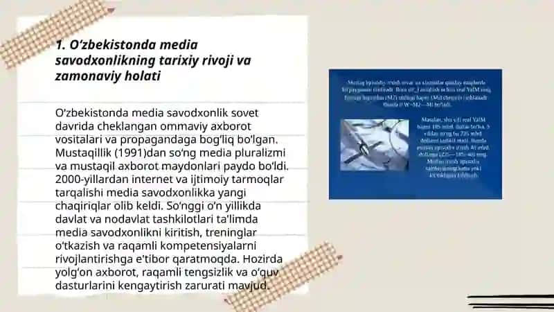 Oʻzbekistonda media savodxonlik va axborot madaniyati oʻqilishini madaniyati 3