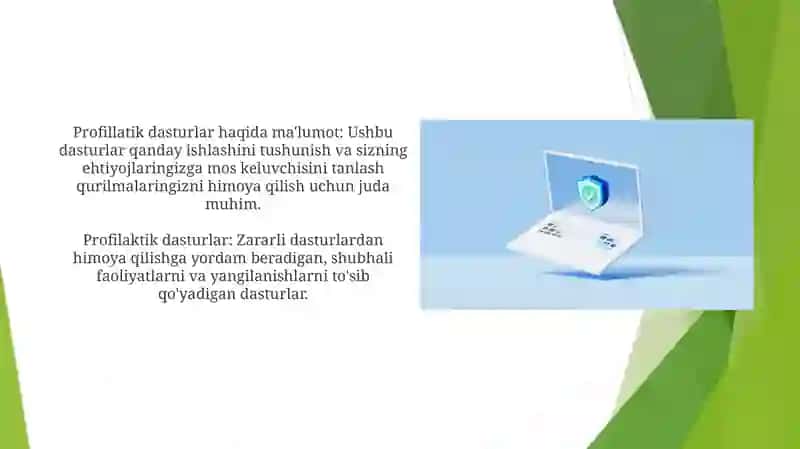 Qurilmalar ishini nazorat qiluvchi dasturlarni viruslardan saqlovchi profilaktik dasturlar bilan tanishish 3