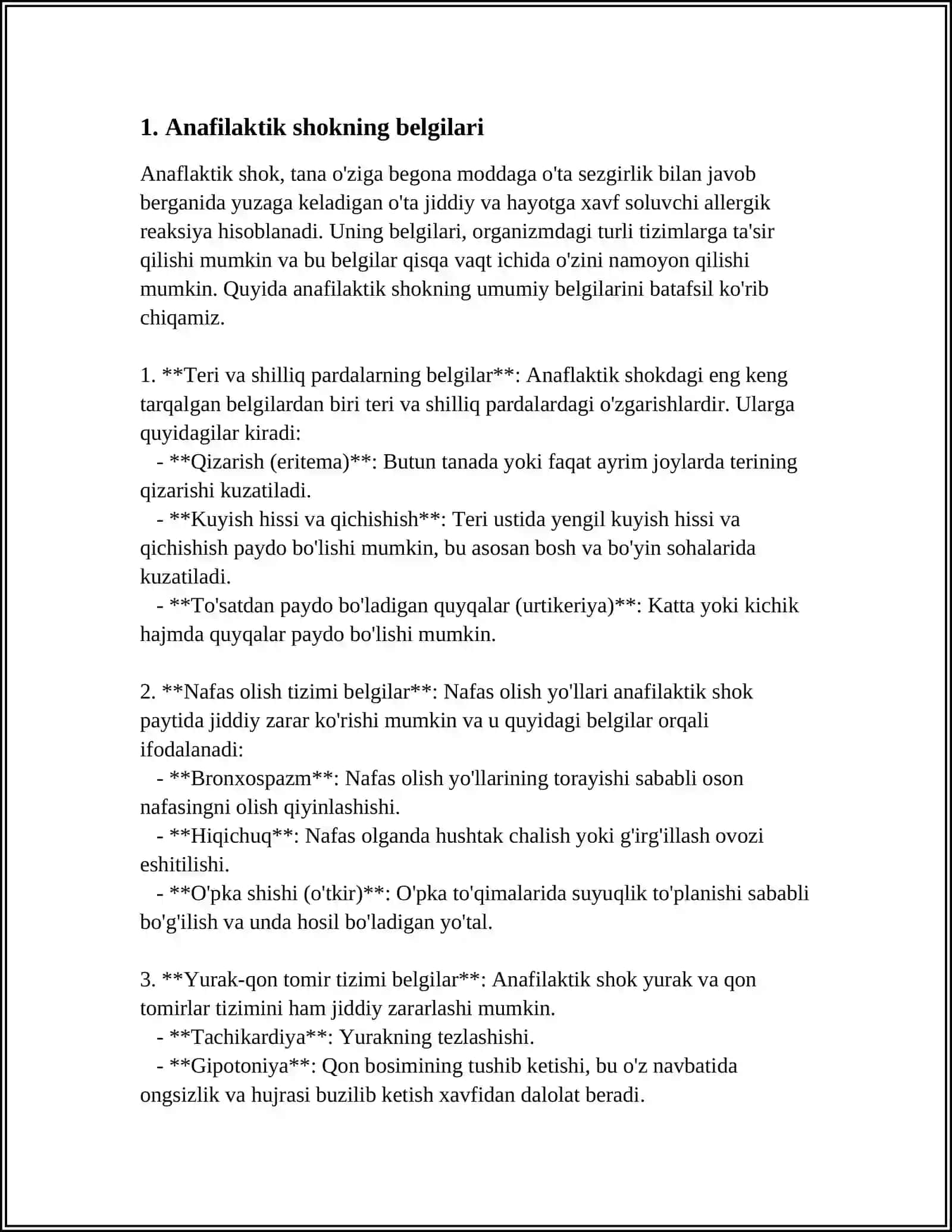ANAFILAKTIK SHOK VA UNI DAVOLASH 3