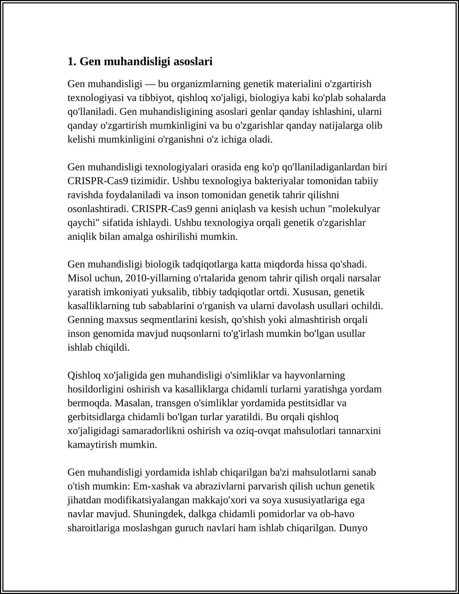 GEN MUHANDISLIGI YORDAMIDA NOYOB OQSILLARNI SINTEZLASH 3