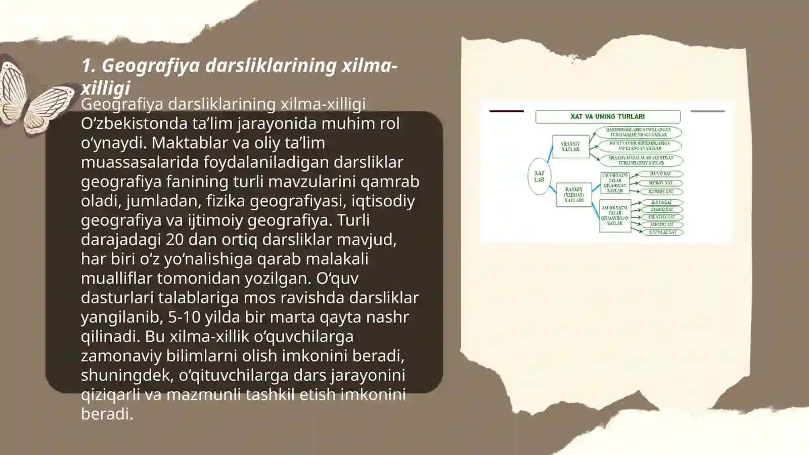 Geografiya darsida foydalaniladigan darsliklar va turlari 3