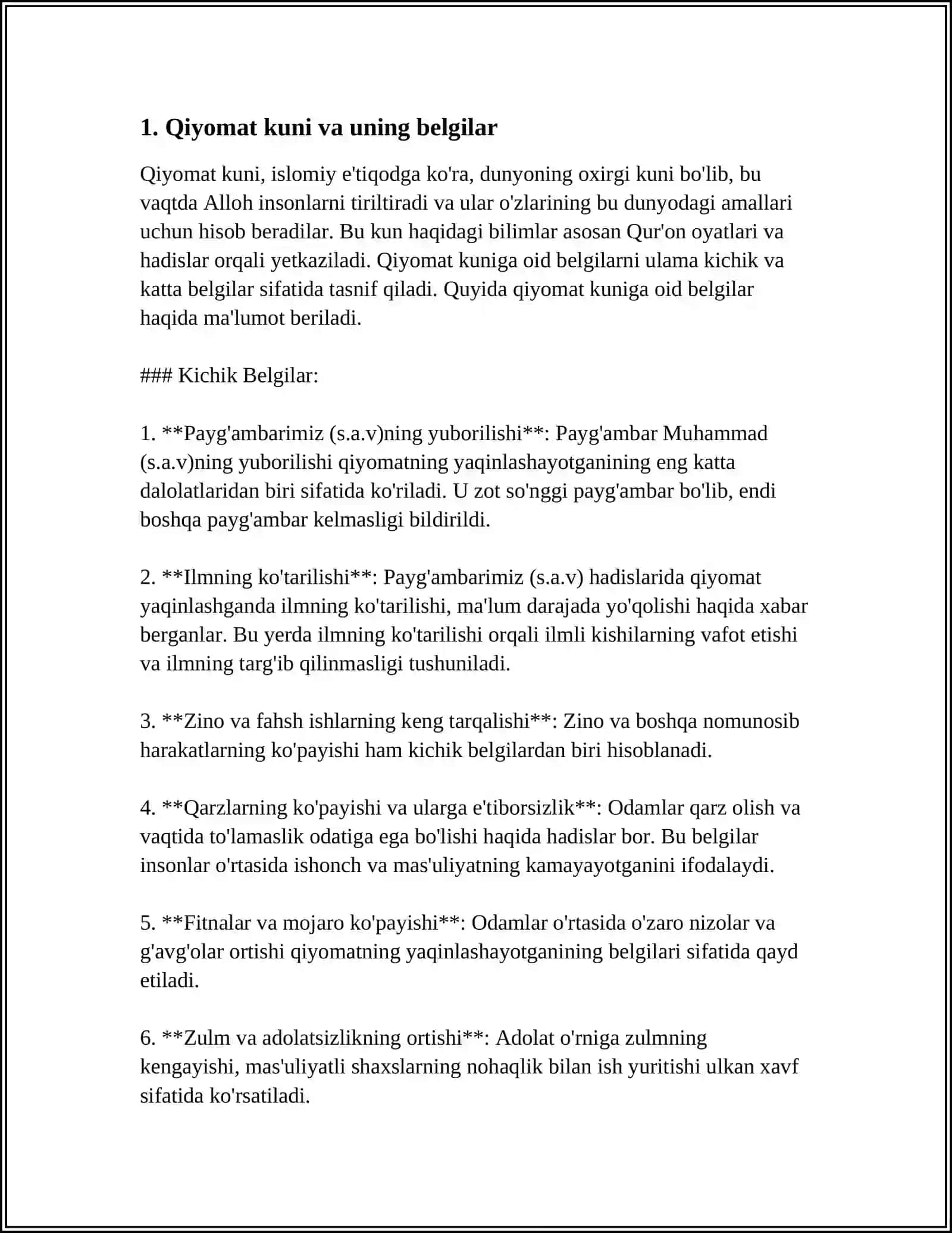 ESXATALOGIYANING MOHIYATI: QIYOMAT VA OXIRGI DUNYO 3
