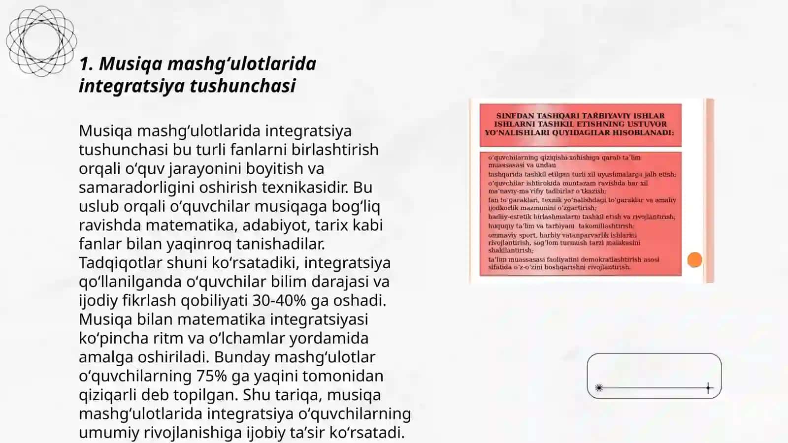 Musiqa mashgʻulotlarida integrallashgan mashgʻulotlarni tashkil etish metodikasi 3