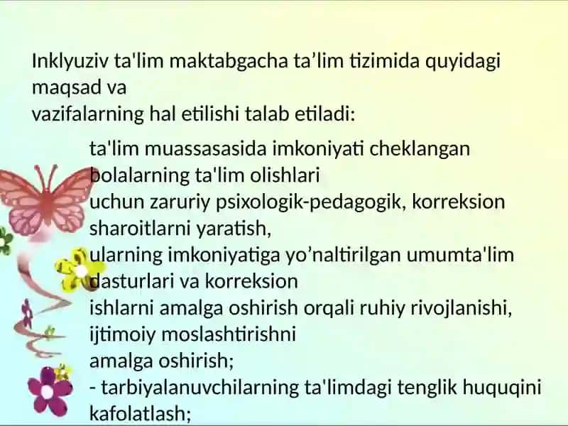 Maktabgacha inklyuziv ta'limning tamoyillari 3