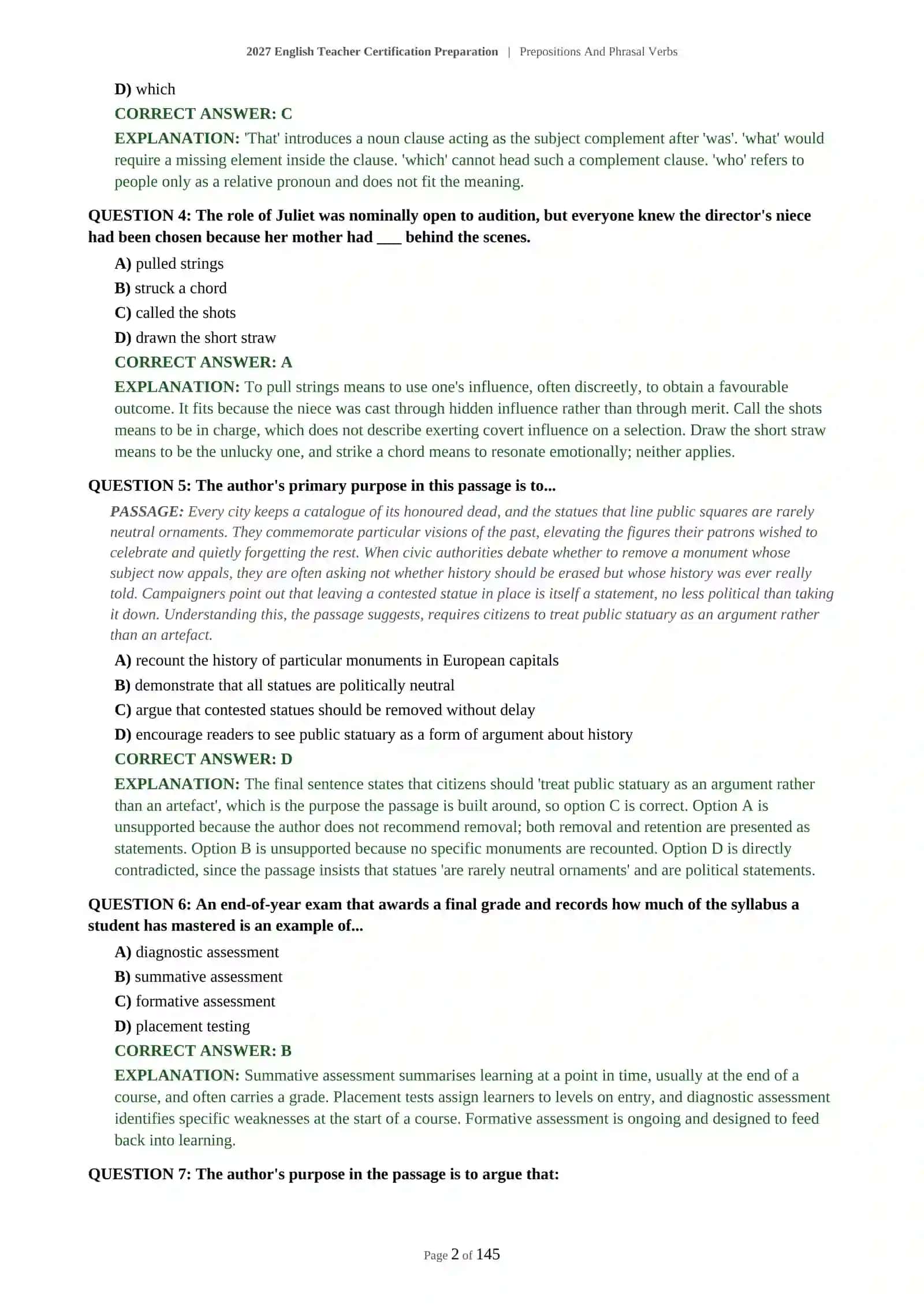 Prepositions And Phrasal Verbs English Teacher Certification Preparation 3
