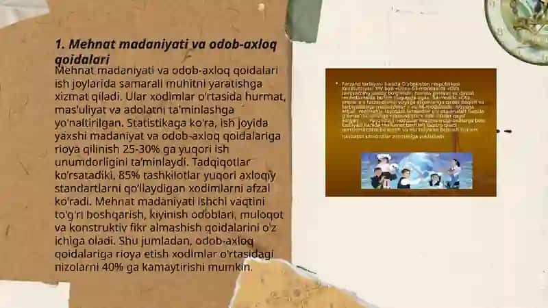 Mehnat madaniyati va odob-axloq qoidalari 3