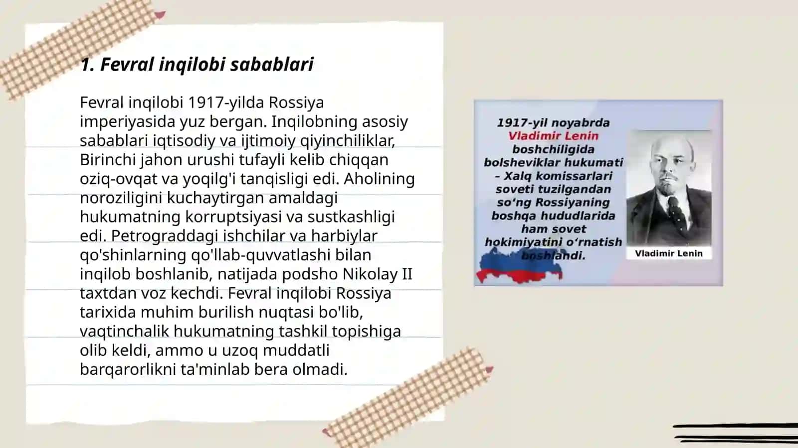 Fevral inqilobi va Oktabr to‘ntarishi sabablari va oqibatlari 3