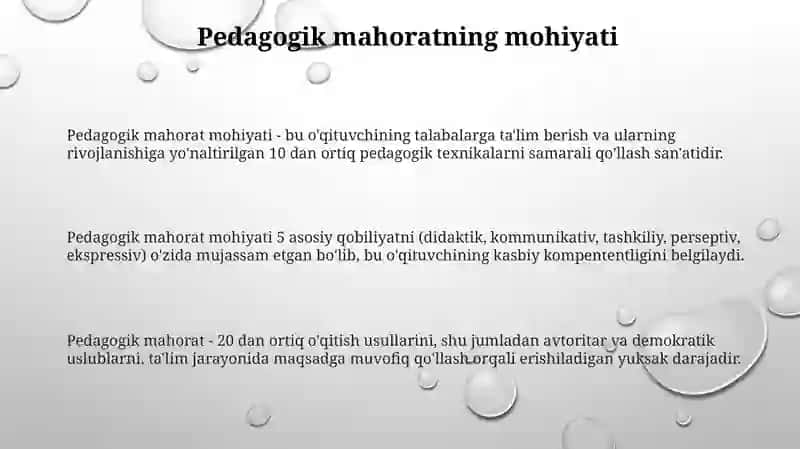 Pedagogik mahorat asoslari va uning tarkibiy qismlari 3