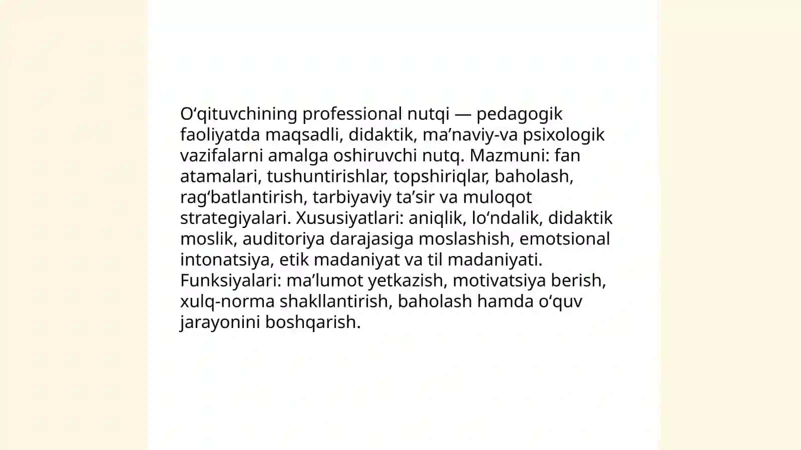 Oʻqituvchining professional nutqi: tushuncha va mazmuni 3