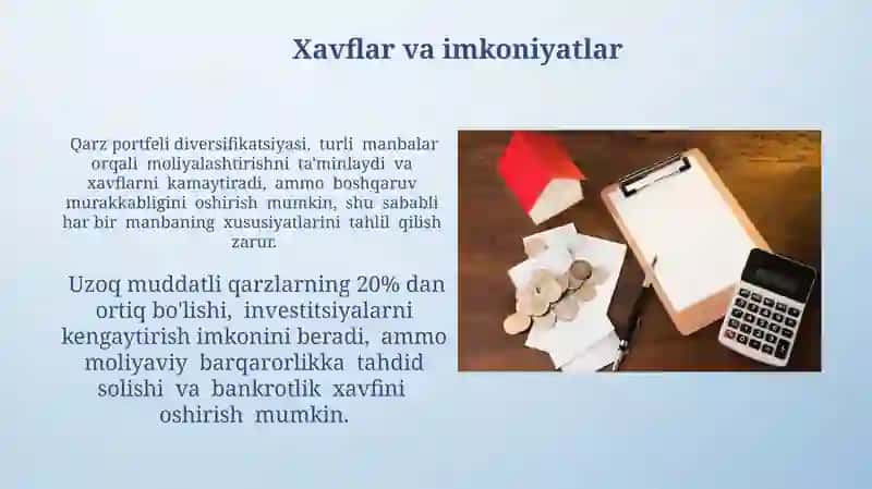 Qisqa muddatli va uzoq muddatli qarzlar hisoboti va tahlili 3