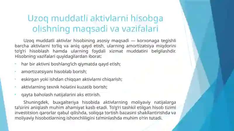 Uzoq muddatli aktivlar hisobini avtomatlashtirish 3