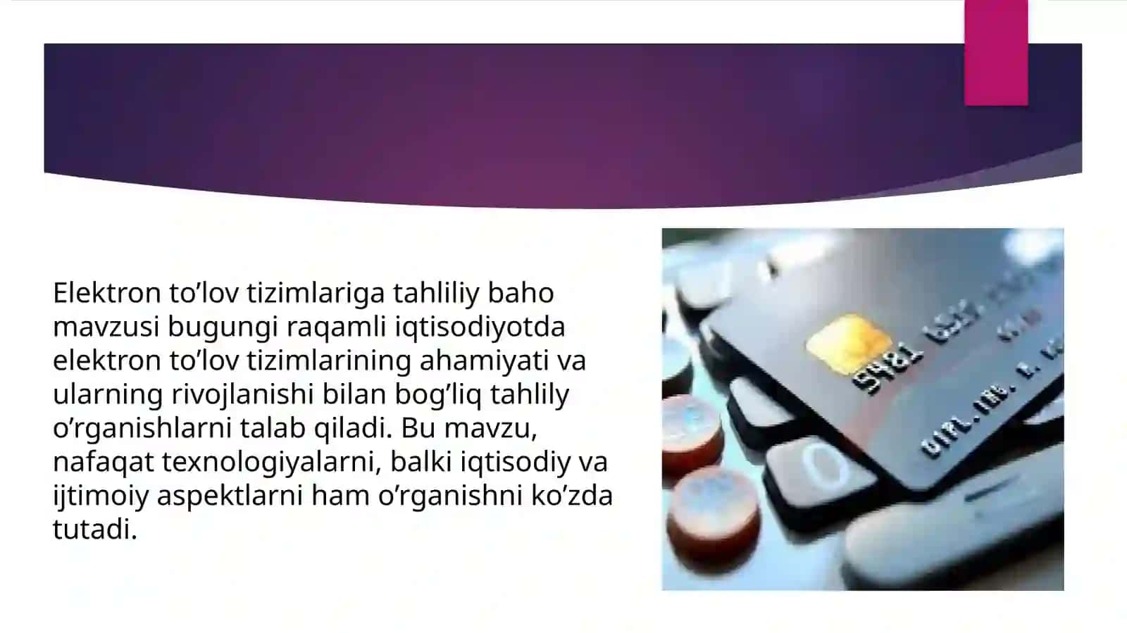 Elektron to'lov tizimlariga tahliliy baho 3