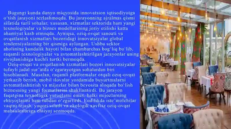 Innovatsion iqtisodiyotda ovqatlanish xizmatlar bozorini rivojlantirish 3
