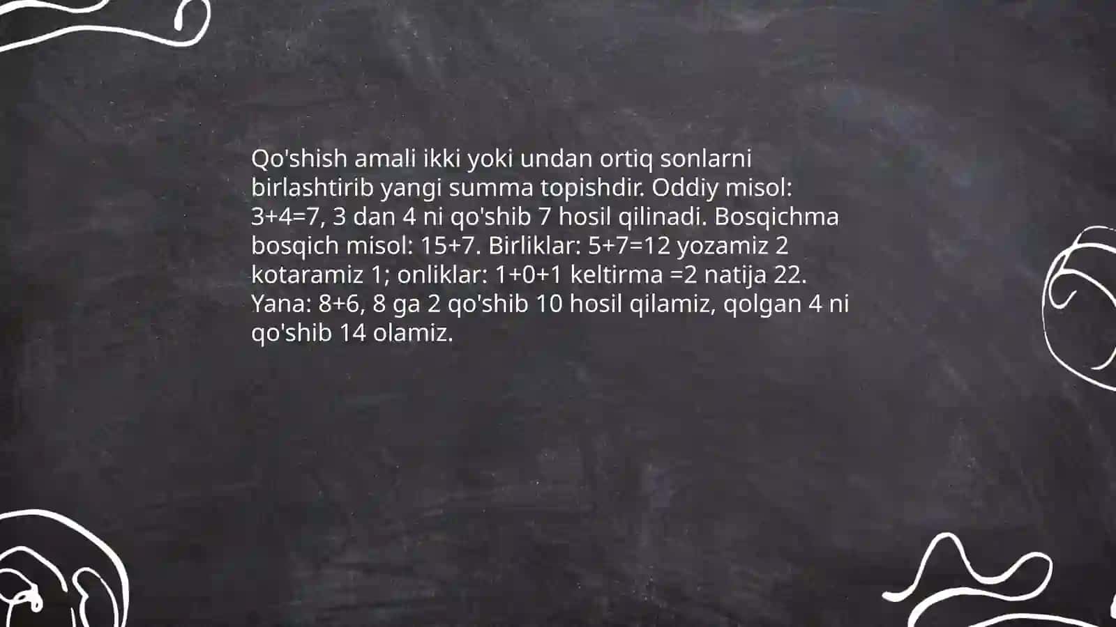 Qo'shish va ayirish, ko'paytirish va bo'lish amali ma'nosini ochib berish 3