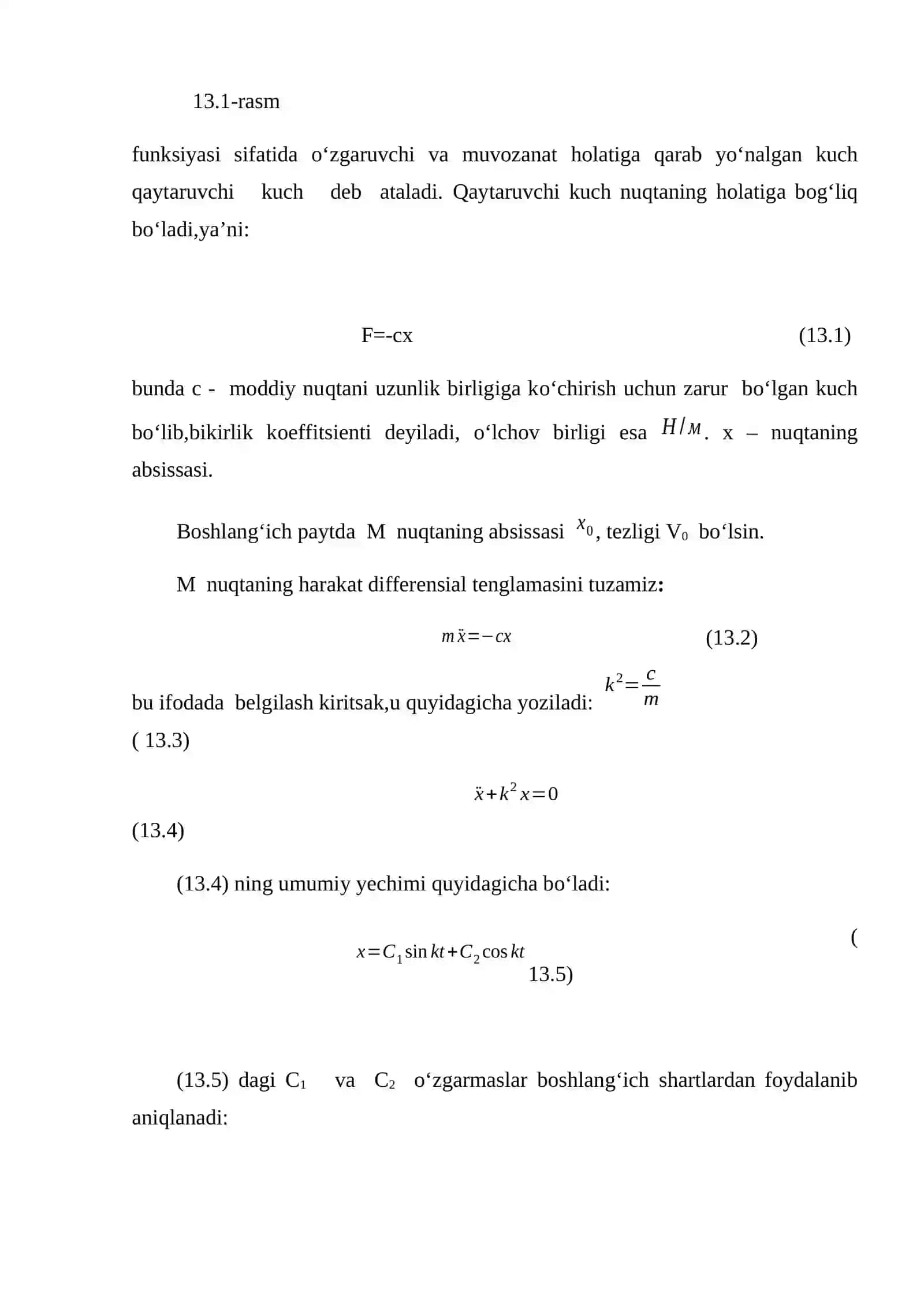 Moddiy nuqtaning erkin tebranma harakati 3