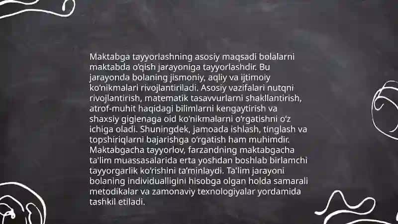 Bolalarni maktabga tayyorlash metodikasi fanining maqsad va vazifalarini 3