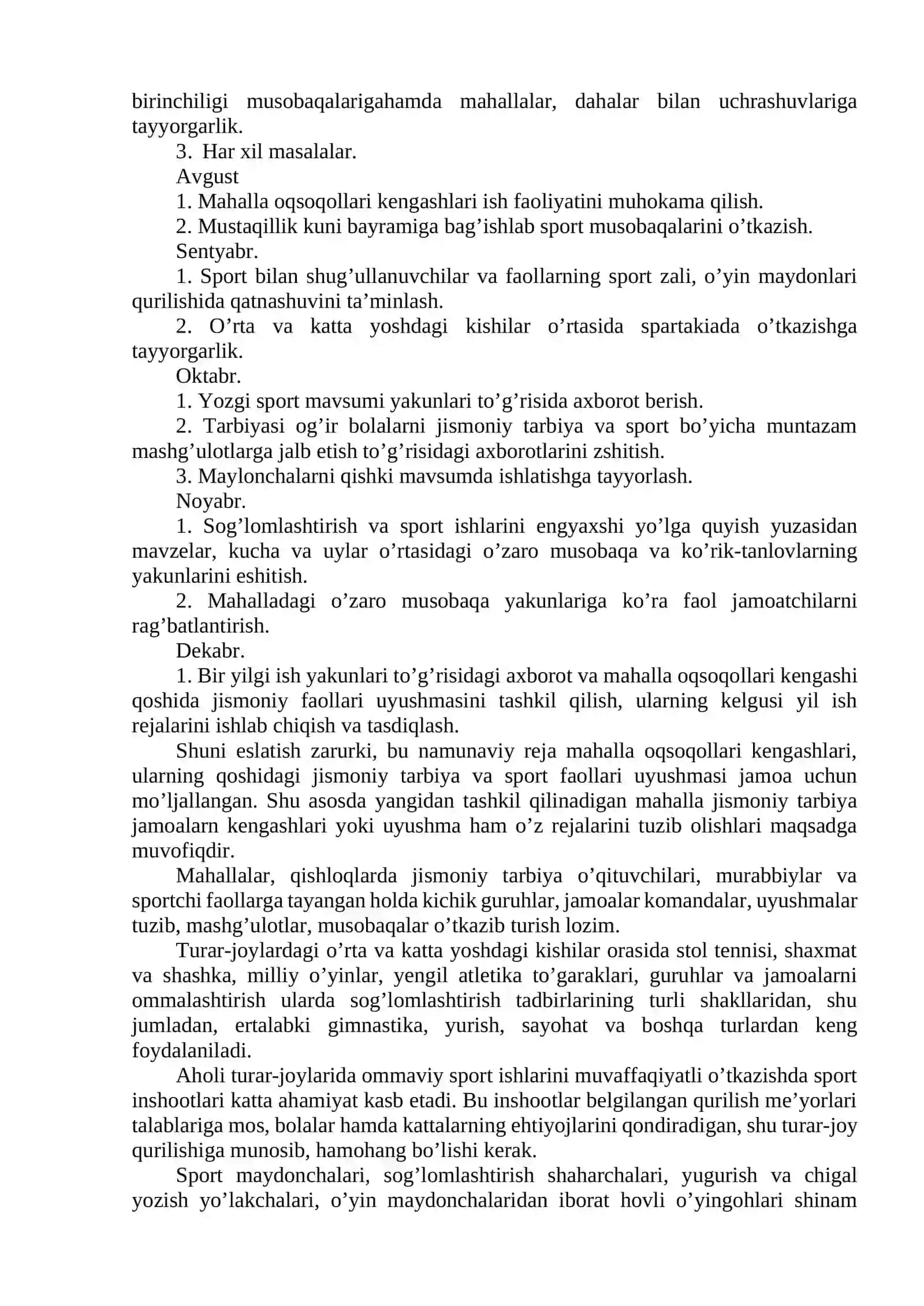 Aholi turar-joylarida ommaviy sog’lomlashtirish va xalq milliy o’yinlarini tashkil qilish 3