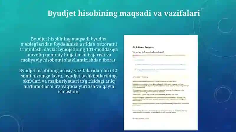 Byudjet Hisobini Moliyalashtirish 3