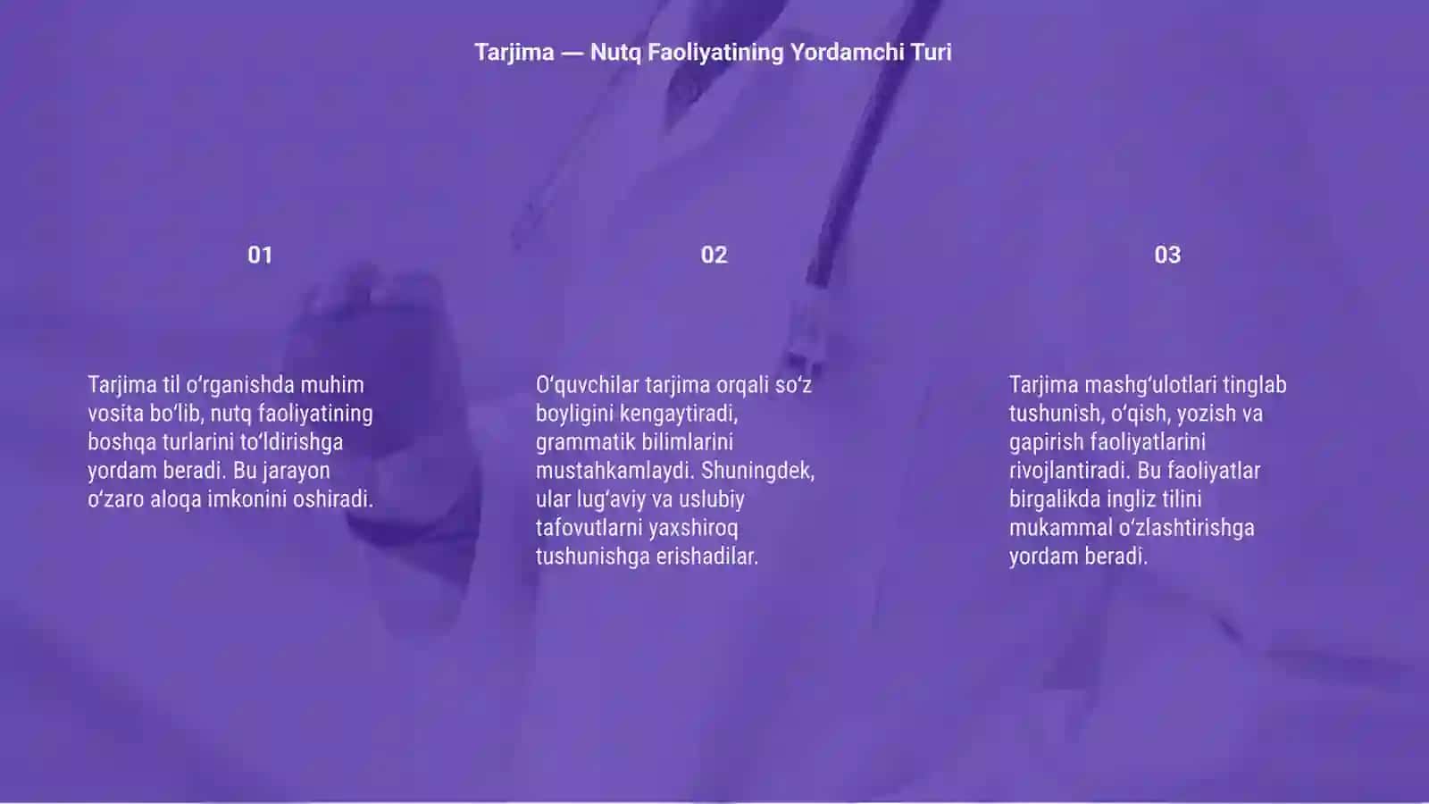 Tarjima — Nutq Faoliyatining Yordamchi Turi 3