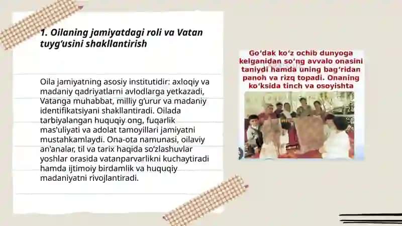 Oila vatan ichra vatan.Inson huquqlari jamiyat poydevori 3