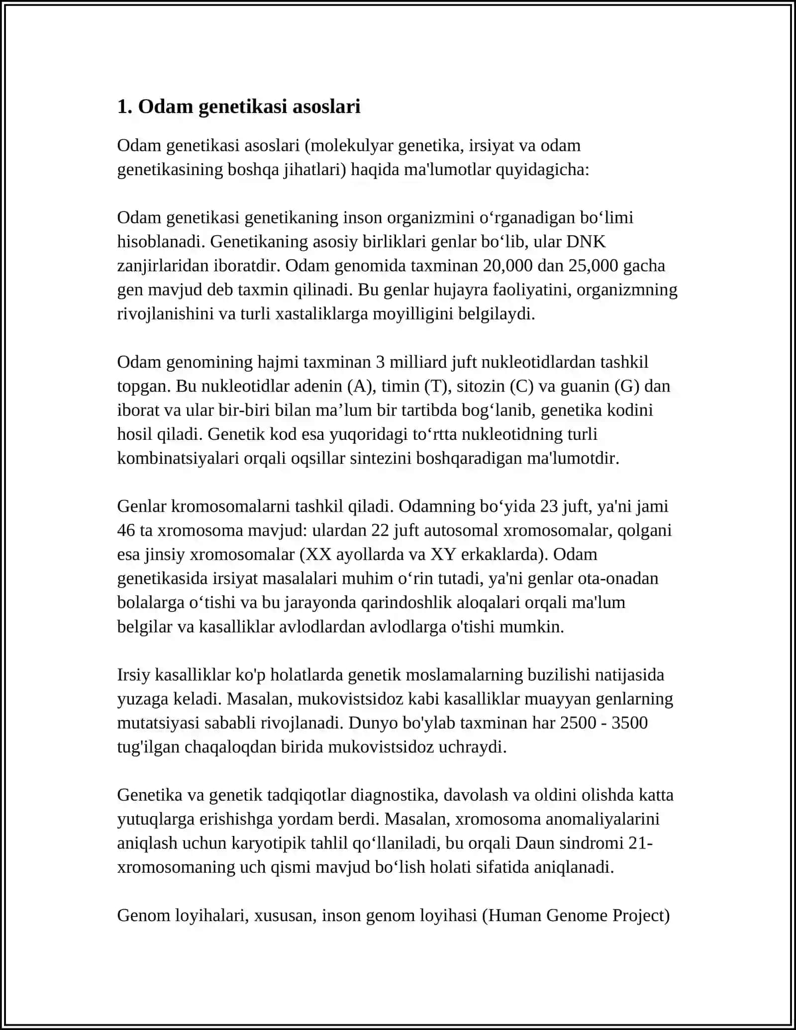 TIBBIY BIOLOGIYA ODAM GENETIKASI 3