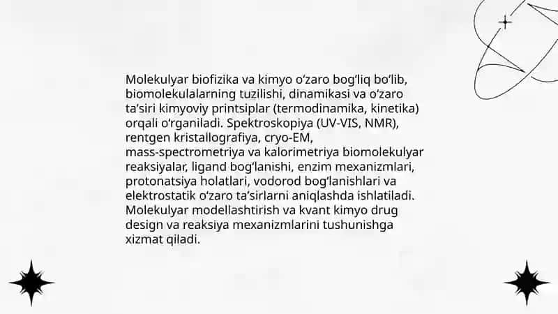 Biofizika fanining bo‘limlari, boshqa fan sohalari bilan aloqadorligi 3