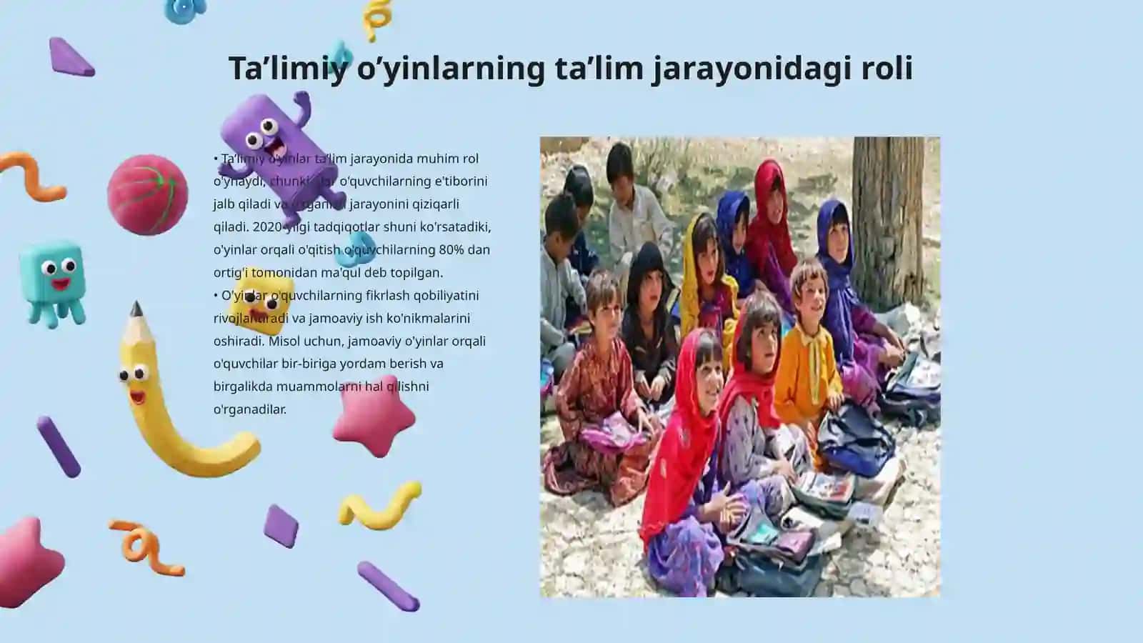 Boshlanğich ta’lim fanlarini òqitishda ta’limiy òyinlarning ahamiyati 3