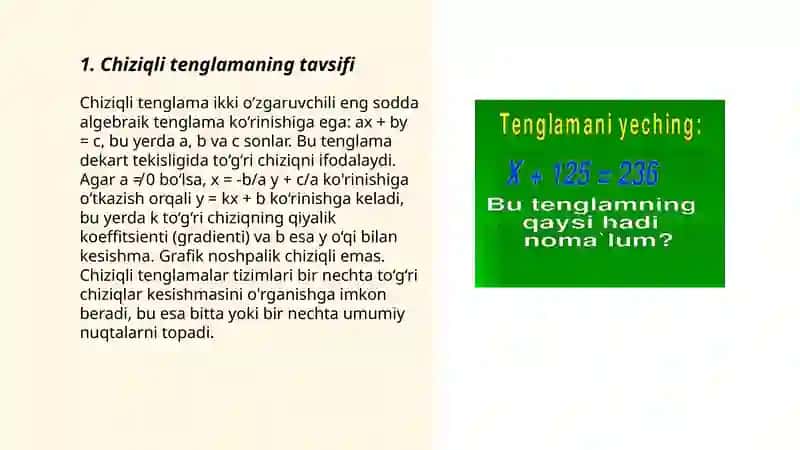 Bir nomaʼlumli chiziqli tenglamalar 3