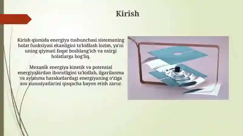 Energiya Sistemasining Xolat Funksiyasi 3