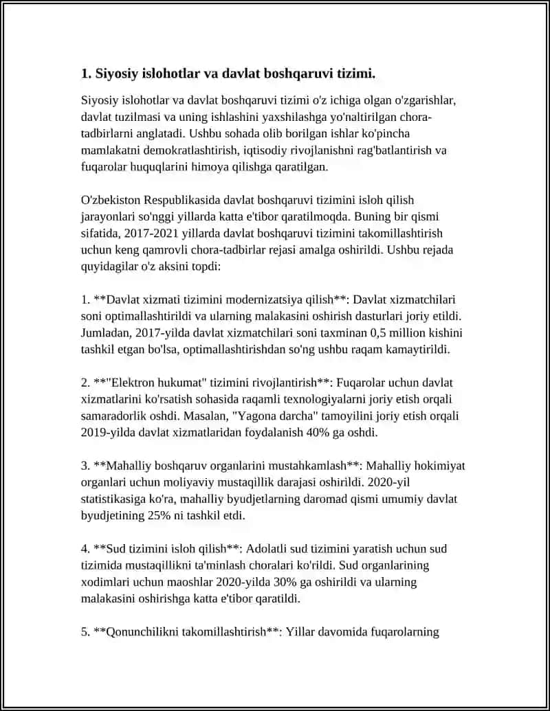MUSTAQILLIK YILLARDA DAVLAT BOSHQARUVIDA AMALGA OSHIRILGAN ISLAHOTLAR. 3