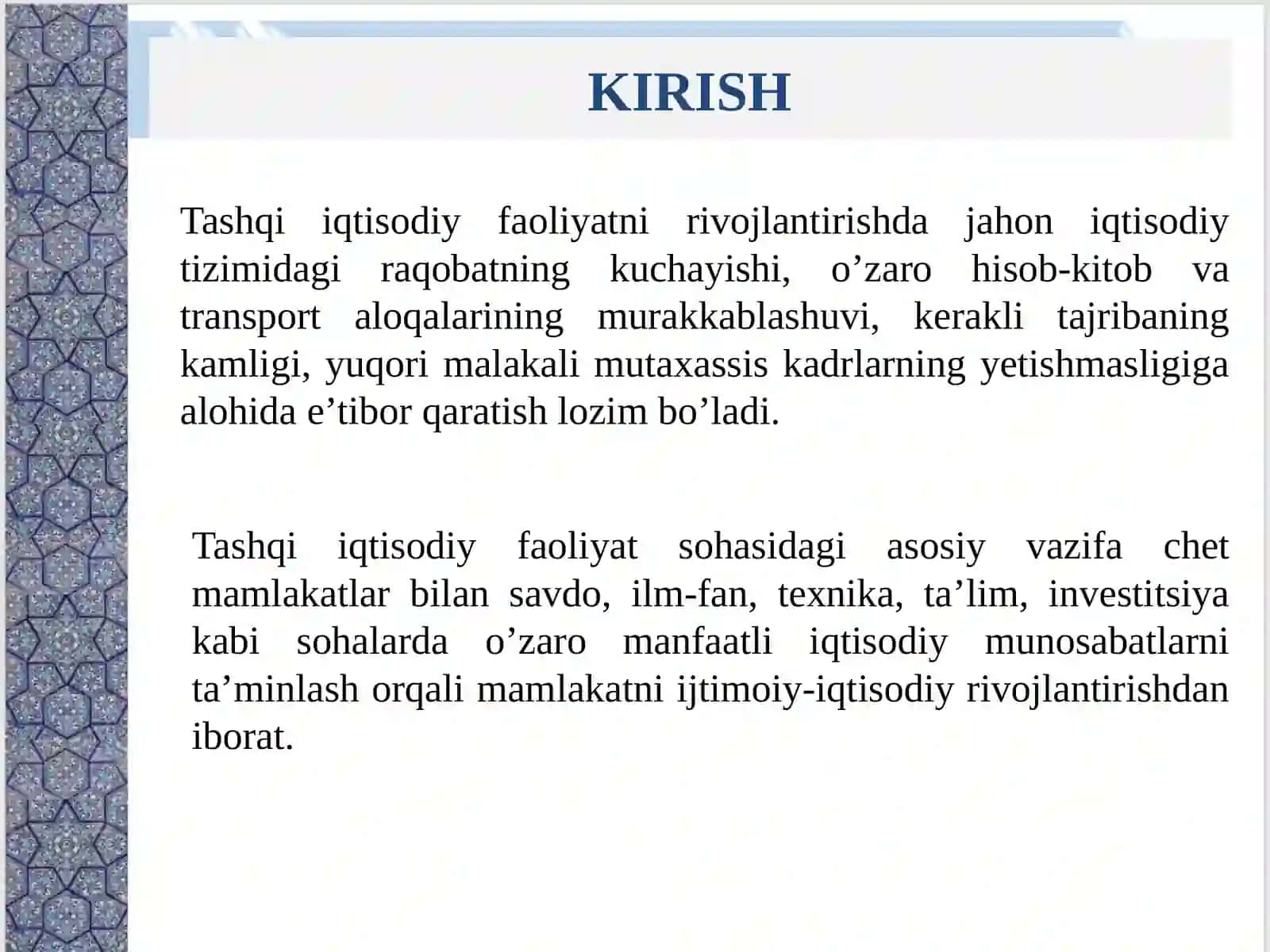 TASHQI IQTISODIY XAVFSIZLIK VA MAMLAKAT RAQOBATBARDOSHLIGINI TA’MINLASH 3