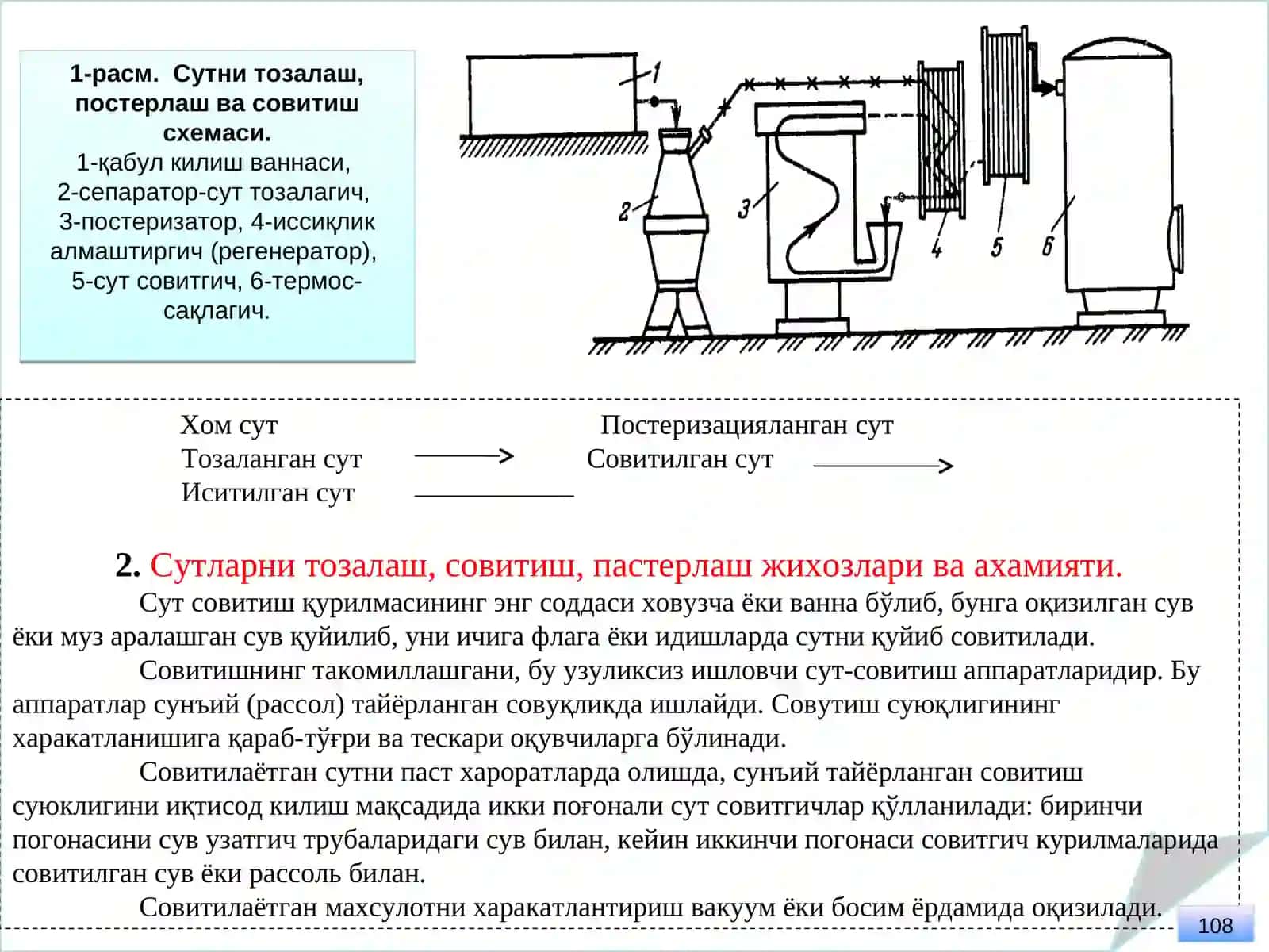 Сутларга бирламчи ва қайта ишлов бериш машиналари,сут насослари,сут свитгичлар ва қиздиргичлар, постеризаторлар ва уларнинг энергия манбалари 3