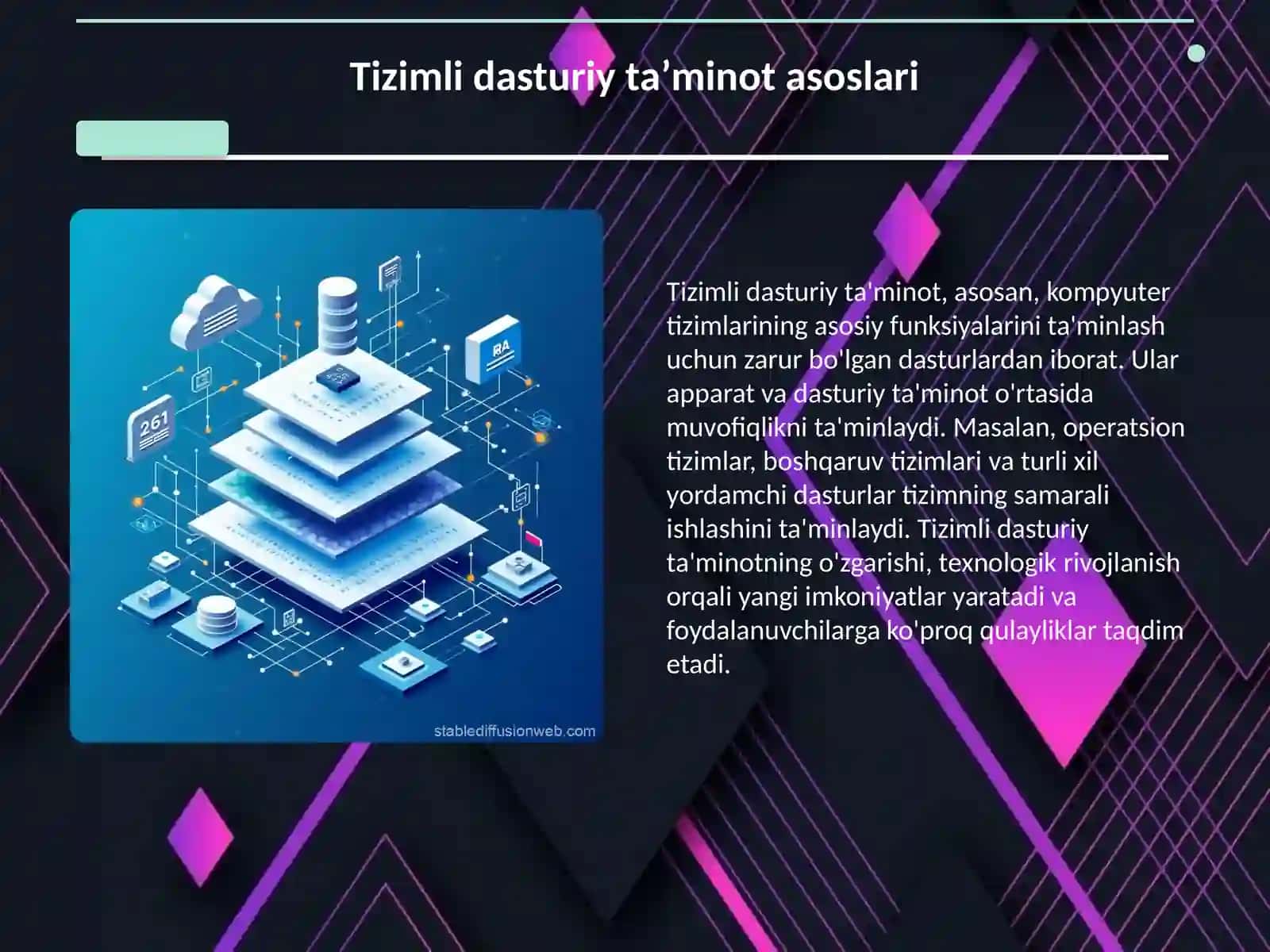 Prezintatsiya (Slayd) Tizimli va amaliy dasturiy ta’minot 3