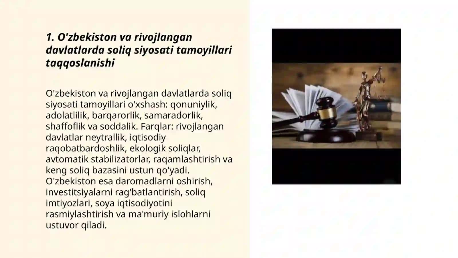 O'zbekiston Respublikasi soliq tizimining taraqqiy etgan davlatlar soliq tizimi bilan solishtirma tahlili 3