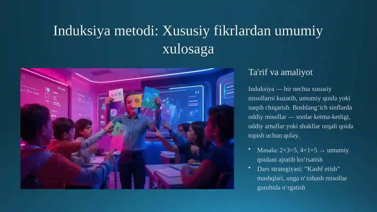 Boshlang'ich sinfda matematika o'qitish metodlari: Induksiya, deduksiya va analogiya 3